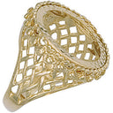 Yellow Gold (Full) Basket Side Sovereign Ring
