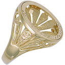 Yellow Gold (Full) Fancy Sides Sovereign Ring