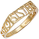 Yellow Gold Scroll Sides Sister Ring