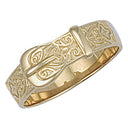 Yellow Gold Patterned Buckle Ring