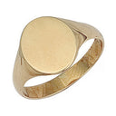 Yellow Gold Oval Plain Top Signet Ring