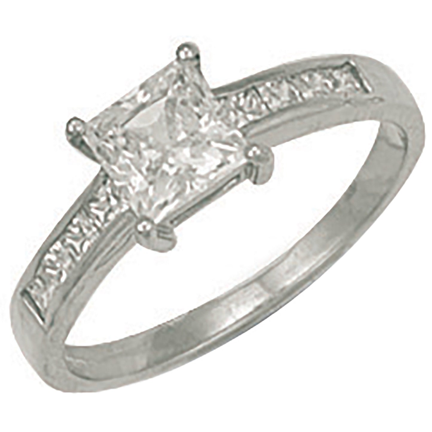 White Gold Fancy Cubic Zirconia Ring - 9ct Gold