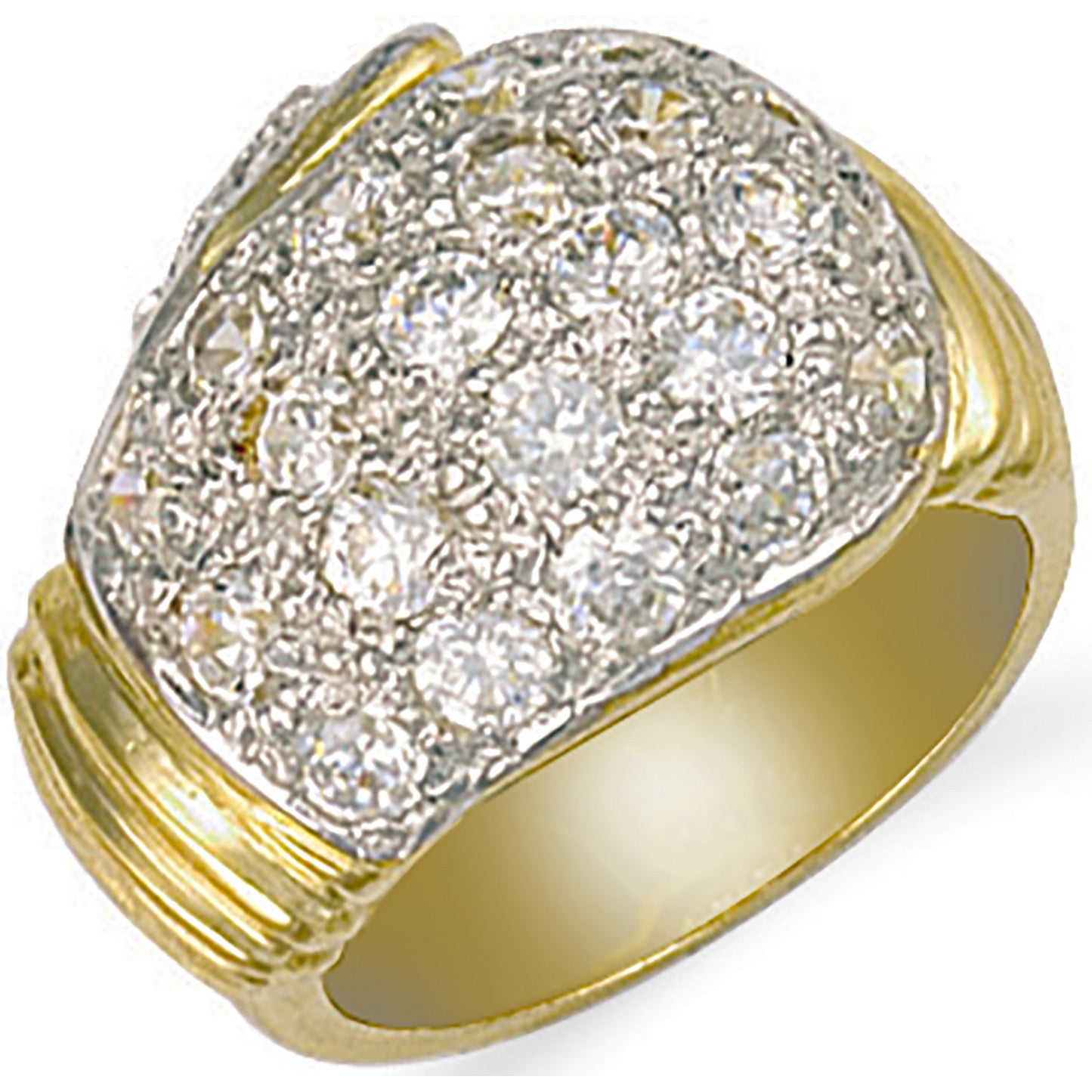 Yellow Gold Cubic Zirconia Boxing Glove Ring - 9ct Gold