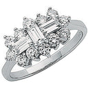 White Gold Cubic Zirconia Boat Ring