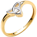 2 Colour Yellow/White Wishbone Style Celtic Ring