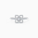 Lotus Diamond Ring in White Gold