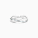 Infinity Half Pavé Band in White Gold