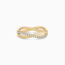 Infinity Half Pavé Band in Yellow Gold