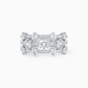 Arpeggia Three Row Diamond Ring in White Gold