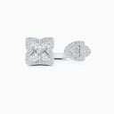 Lotus Diamond Open Ring in White Gold