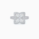 Lotus Diamond Ring in White Gold