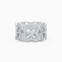 Lotus Diamond Band in White Gold