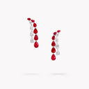 Pear Shape Ruby Diamond Earrings White Gold