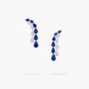 Pear Shape Sapphire and Diamond Earrings White Gold