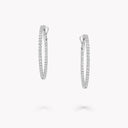 Round Diamond Large Hoop Earrings White Gold