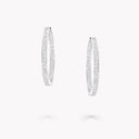 Square Cut Diamond Hoop Earrings White Gold