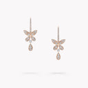 Pavé Butterfly Diamond Drop Earrings Rose Gold