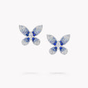 Butterfly Sapphire, Tourmaline and Diamond Earrings White Gold