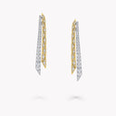 Faceted Double-Strand Diamond Earrings White & Yellow Gold
