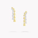 Pear and Round Yellow and White Diamond Earrings