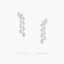 Pear Shape and Round Diamond Earrings White Gold