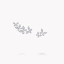 Asymmetrical Pavé Diamond Butterfly Earrings White Gold
