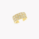 Signature Three-Row Pavé Diamond Ear Cuff Yellow Gold