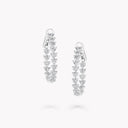 Heart Shape Diamond Hoop Earrings White Gold