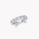 Shared Claw Round Diamond Wedding Band Platinum