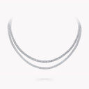 Signature Faceted Double-Strand Chain Necklace White Gold