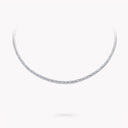 Signature Faceted Diamond Chain Necklace White Gold