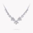 Wild Flower V Shape Diamond Necklace in White Gold | RGN756