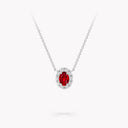 Icon Oval Ruby and Diamond Pendant White Gold