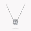 Icon Emerald Cut Diamond Pendant White Gold