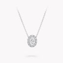 Oval Diamond Halo Pendant in White Gold | RGP707
