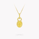 Icon 8 Oval Yellow Diamond Pendant Yellow Gold