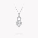 Icon 8 Oval Diamond Pendant White Gold
