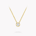Signature Round Diamond Pendant Yellow Gold