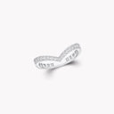 V-Shape Diamond Wedding Band White Gold