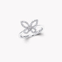 Mini Butterfly Silhouette Diamond Ring White Gold