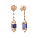 Art Deco Earrings in 18kt Rose Gold with Lapis Lazuli and Diamonds