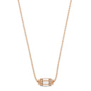 Art Deco Necklace in 18kt Rose Gold with Mother of Pearl and Diamonds