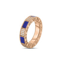 Art Deco Ring in 18k Rose Gold with Lapis Lazuli and Diamonds