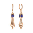 Art Deco Earrings in 18kt Rose Gold with Lapis Lazuli and Diamonds