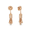 Art Deco Earrings in 18kt Rose Gold with Black Jade and Diamonds