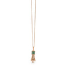 Art Deco Necklace in 18kt Rose Gold with Malachite and Diamonds