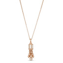 Art Deco Necklace in 18kt Rose Gold with Mother of Pearl and Diamonds