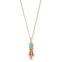 Art Deco Necklace in 18kt Rose Gold with Turquoise and Diamonds