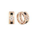 Love in Verona Earrings in 18kt Rose Gold with Black Jade and Diamonds