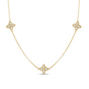 Princess Flower Necklace in 18kt Gold with Diamonds